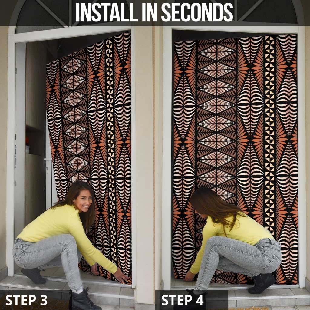Malo e lelei Tonga Door Cover Tongan Ngatu Vintage Brown LT14 - Polynesian Pride