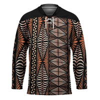 Malo e lelei Tonga Hockey Jersey Tongan Ngatu Vintage Brown - Polynesian Pride