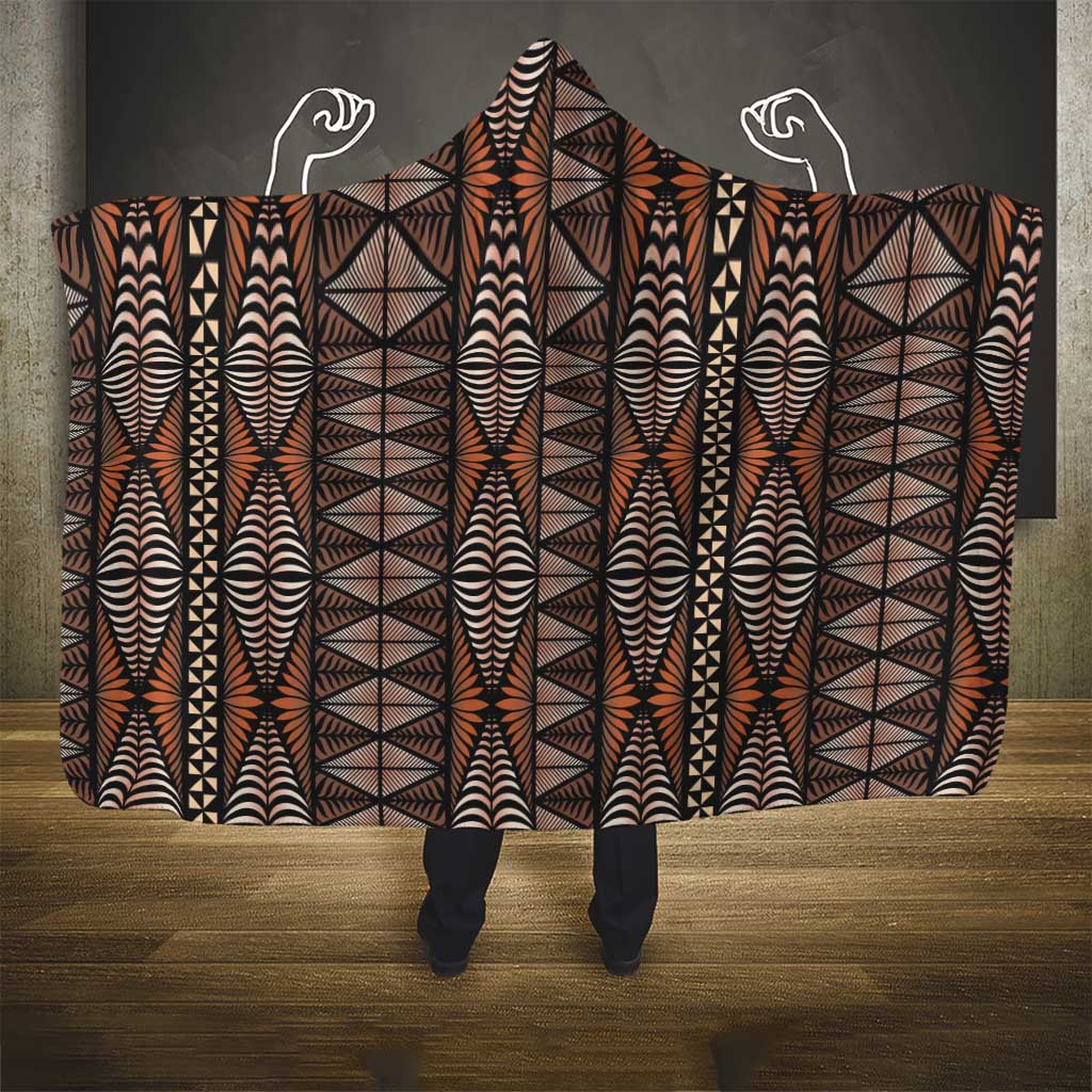 Malo e lelei Tonga Hooded Blanket Tongan Ngatu Vintage Brown - Polynesian Pride