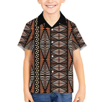 Malo e lelei Tonga Kid Hawaiian Shirt Tongan Ngatu Vintage Brown - Polynesian Pride