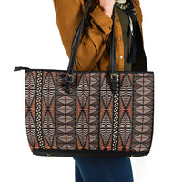 Malo e lelei Tonga Leather Tote Bag Tongan Ngatu Vintage Brown LT14 - Polynesian Pride