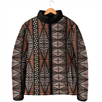 Malo e lelei Tonga Padded Jacket Tongan Ngatu Vintage Brown LT14 - Polynesian Pride