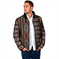 Malo e lelei Tonga Padded Jacket Tongan Ngatu Vintage Brown LT14 - Polynesian Pride