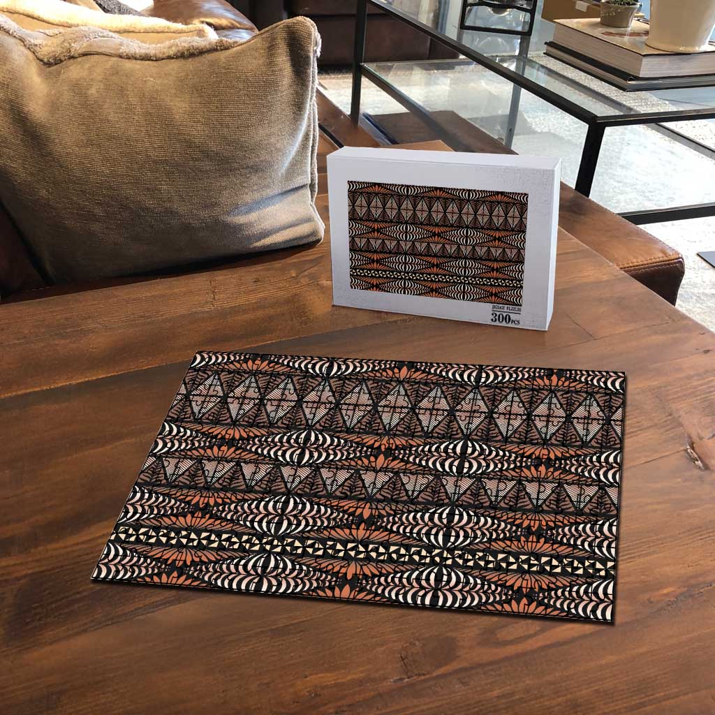Malo e lelei Tonga Puzzle Tongan Ngatu Vintage Brown LT14 - Polynesian Pride