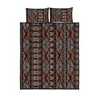 Malo e lelei Tonga Quilt Bed Set Tongan Ngatu Vintage Brown LT14 - Polynesian Pride