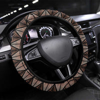 Malo e lelei Tonga Steering Wheel Cover Tongan Ngatu Vintage Brown LT14 Universal Fit Brown - Polynesian Pride