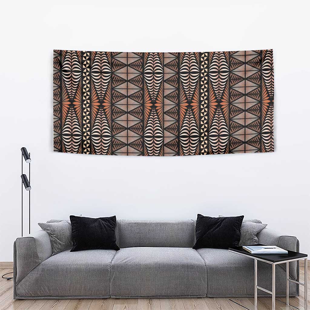 Malo e lelei Tonga Tapestry Tongan Ngatu Vintage Brown - Polynesian Pride
