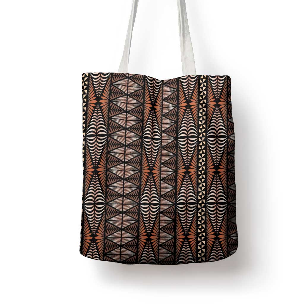 Malo e lelei Tonga Tote Bag Tongan Ngatu Vintage Brown - Polynesian Pride