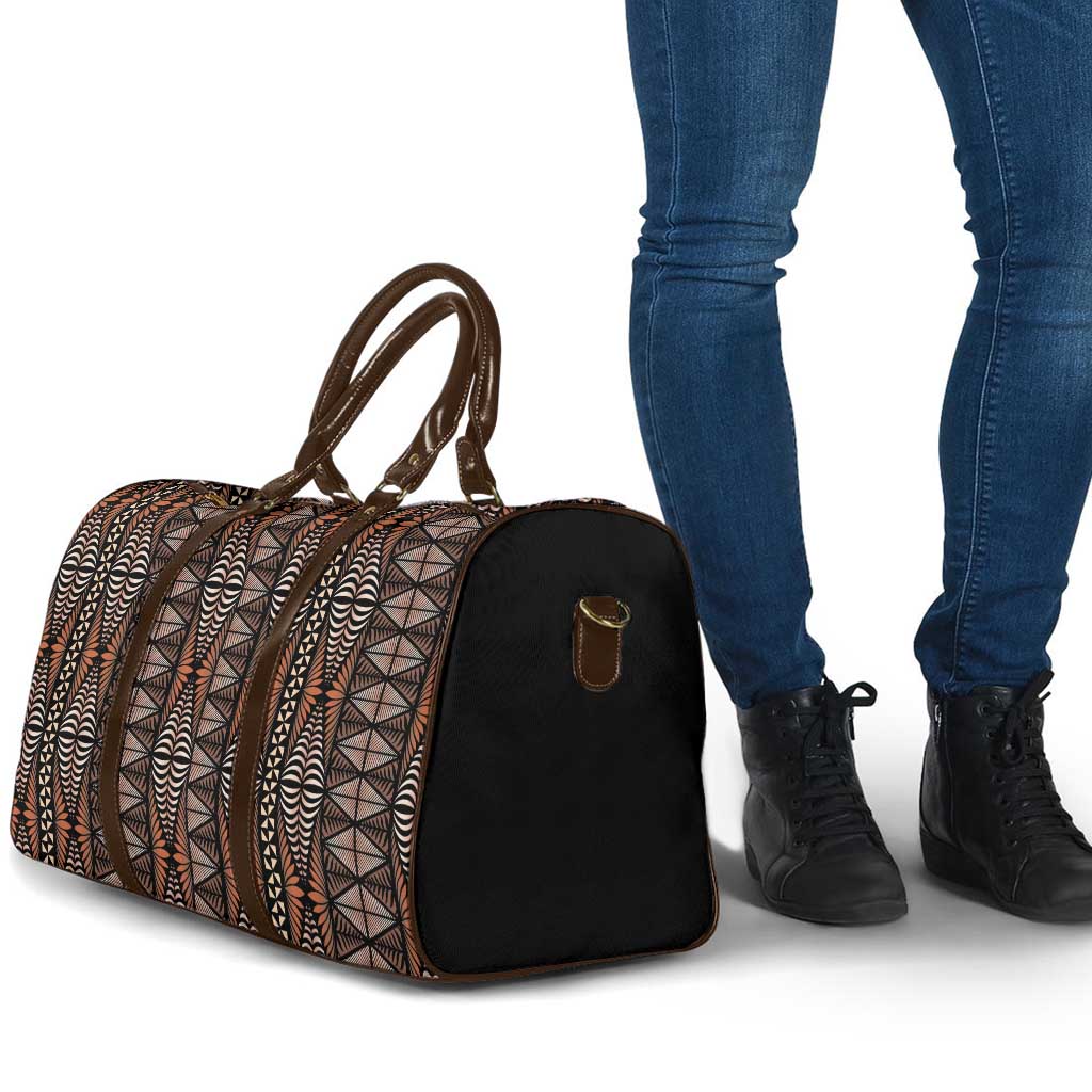 Malo e lelei Tonga Travel Bag Tongan Ngatu Vintage Brown - Polynesian Pride