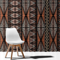 Malo e lelei Tonga Window Curtain Tongan Ngatu Vintage Brown LT14 - Polynesian Pride