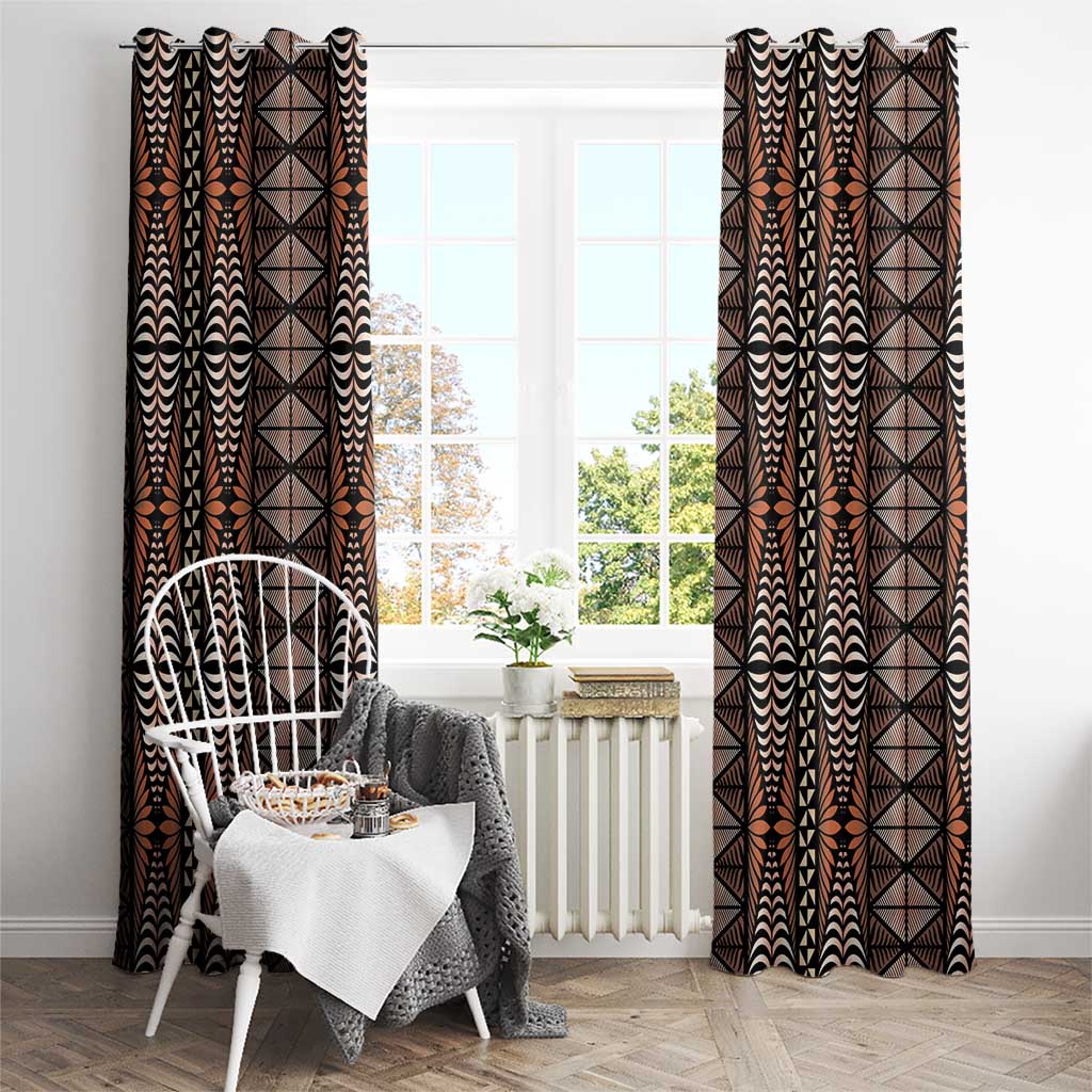 Malo e lelei Tonga Window Curtain Tongan Ngatu Vintage Brown LT14 - Polynesian Pride