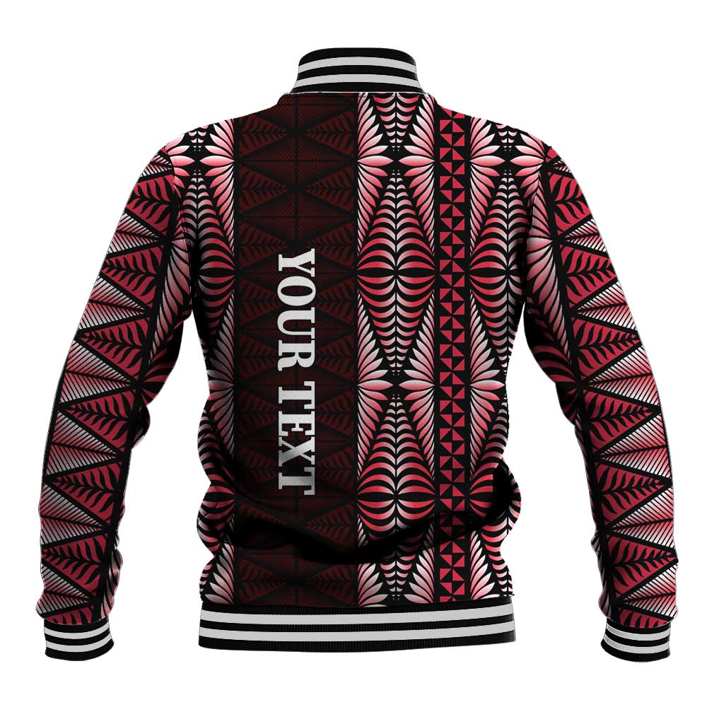 Tonga Rugby Personalised Baseball Jacket 2025 Mate Maa Tonga Ngatu Motif LT14 - Polynesian Pride