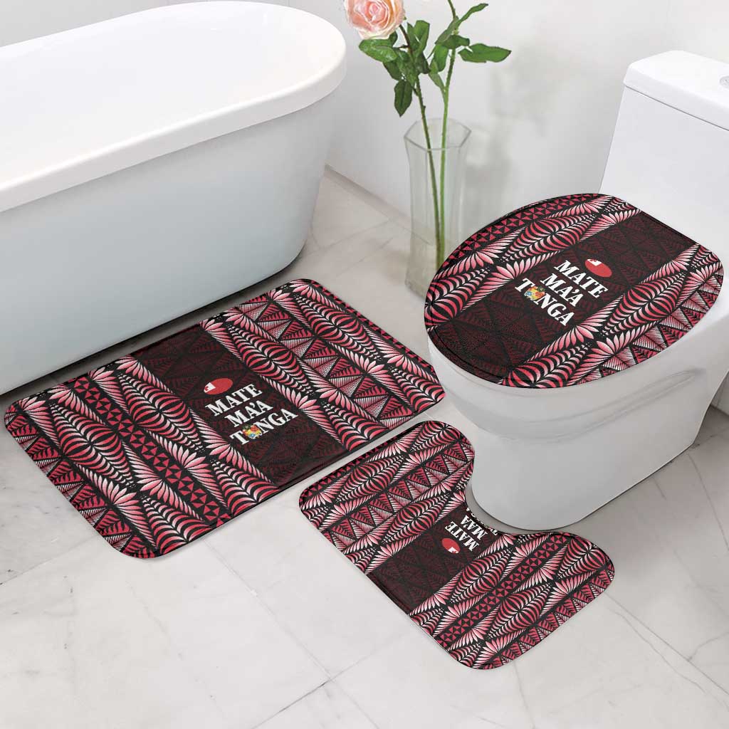 Tonga Rugby Bathroom Set 2025 Mate Maa Tonga Ngatu Motif LT14 - Polynesian Pride