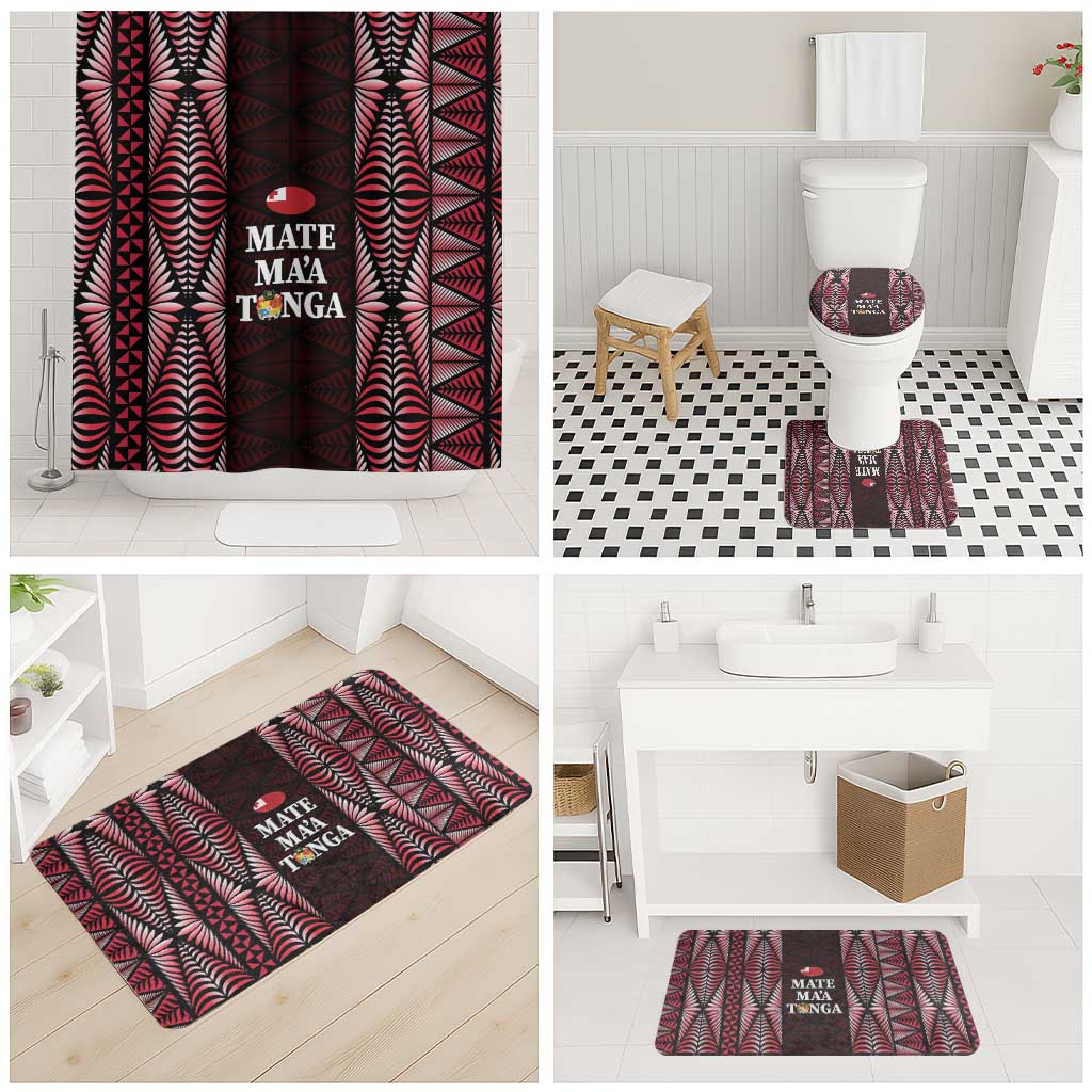 Tonga Rugby Bathroom Set 2025 Mate Maa Tonga Ngatu Motif LT14 - Polynesian Pride