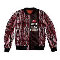 Tonga Rugby Personalised Bomber Jacket 2025 Mate Maa Tonga Ngatu Motif LT14 Unisex Red - Polynesian Pride