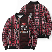 Tonga Rugby Personalised Bomber Puffer Jacket 2025 Mate Maa Tonga Ngatu Motif LT14 - Polynesian Pride
