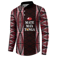 Tonga Rugby Personalised Button Sweatshirt 2025 Mate Maa Tonga Ngatu Motif LT14 - Polynesian Pride