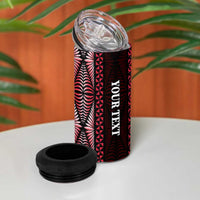 Tonga Rugby Personalised 4 in 1 Can Cooler Tumbler 2025 Mate Maa Tonga Ngatu Motif LT14 - Polynesian Pride