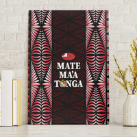 Tonga Rugby Canvas Wall Art 2025 Mate Maa Tonga Ngatu Motif LT14 Without Frame Red - Polynesian Pride