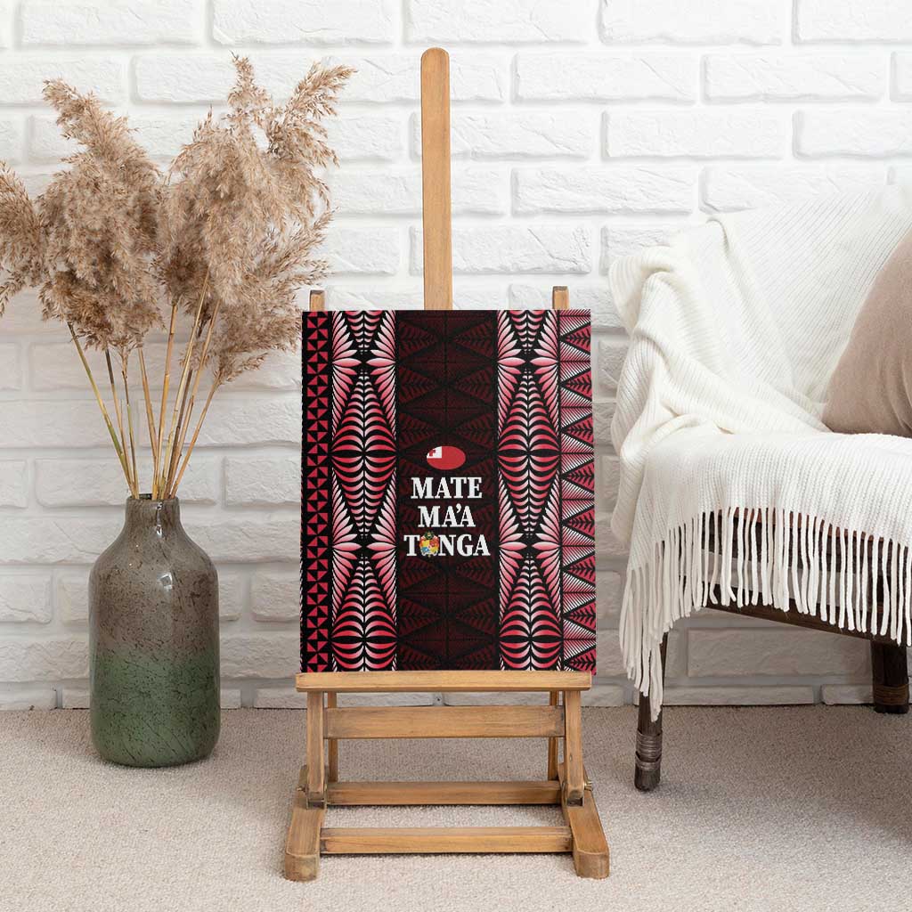 Tonga Rugby Canvas Wall Art 2025 Mate Maa Tonga Ngatu Motif LT14 - Polynesian Pride