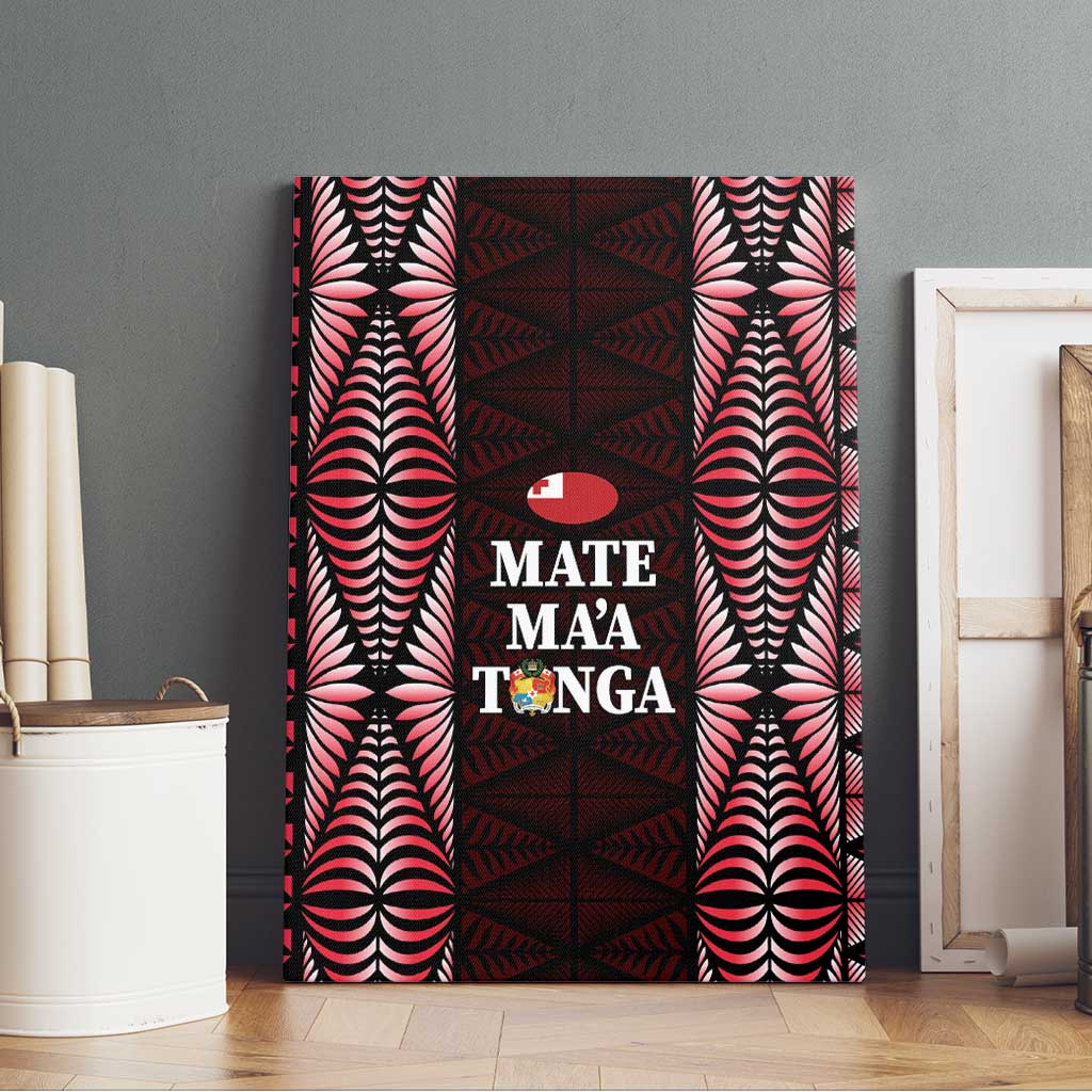 Tonga Rugby Canvas Wall Art 2025 Mate Maa Tonga Ngatu Motif LT14 - Polynesian Pride