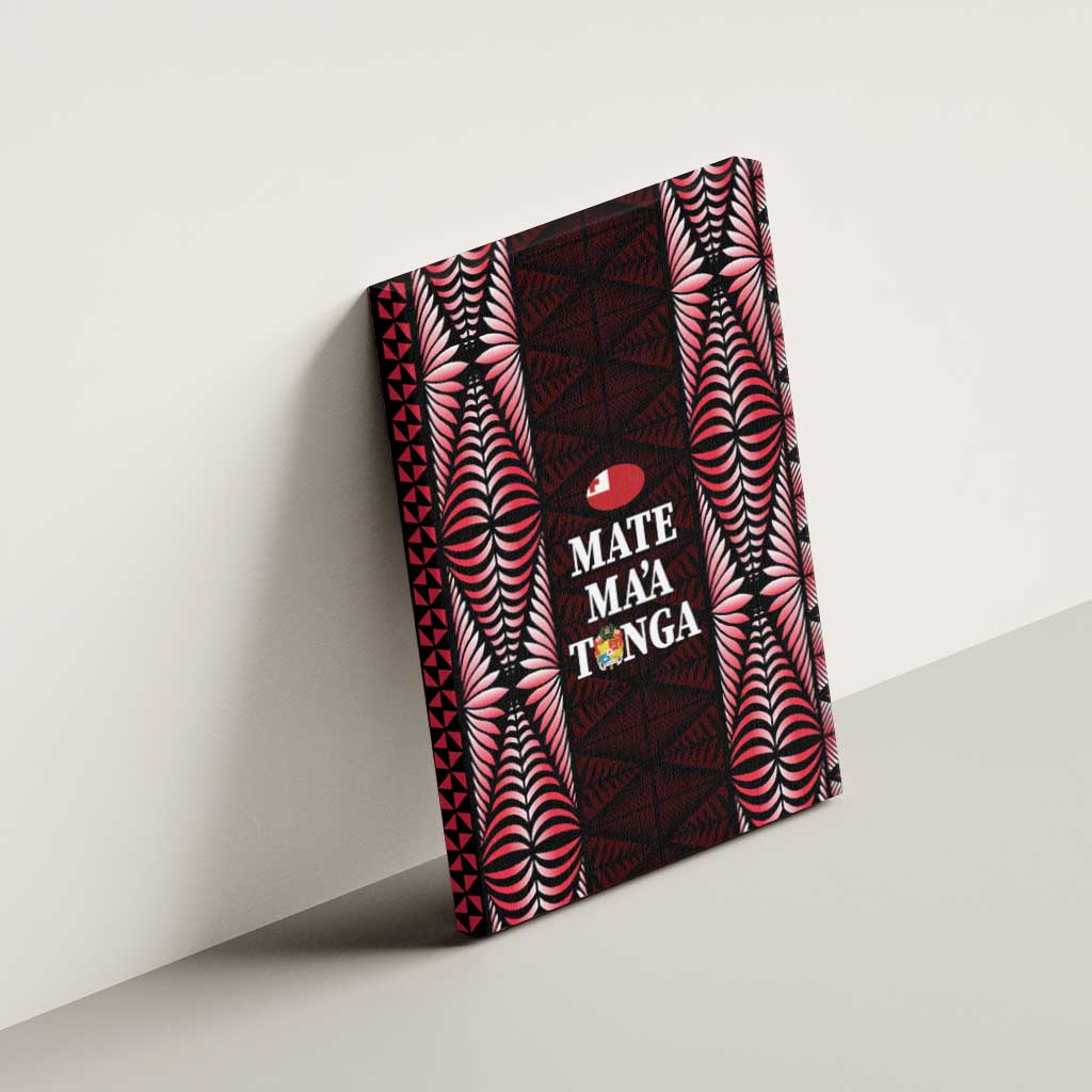 Tonga Rugby Canvas Wall Art 2025 Mate Maa Tonga Ngatu Motif LT14 - Polynesian Pride