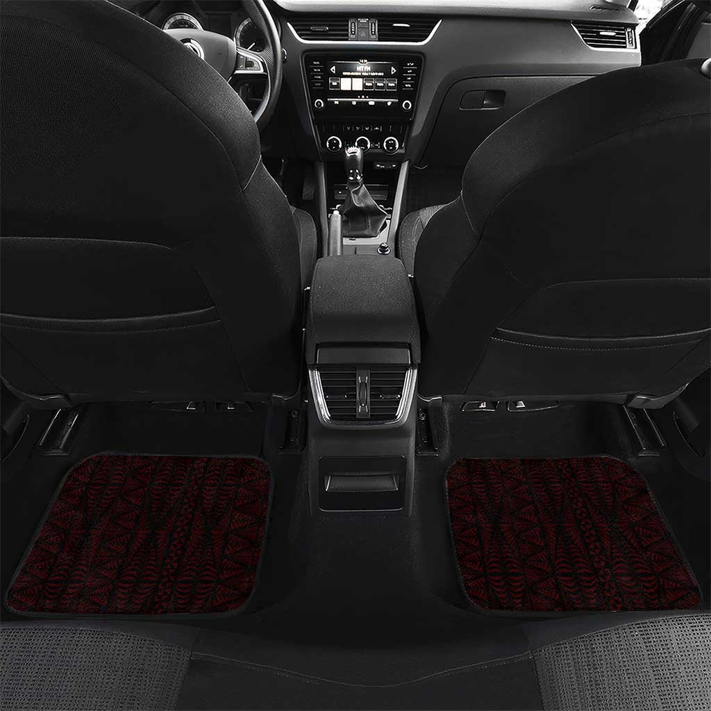 Tonga Rugby Car Mats 2025 Mate Maa Tonga Ngatu Motif LT14 Set 2pcs - Back Red - Polynesian Pride