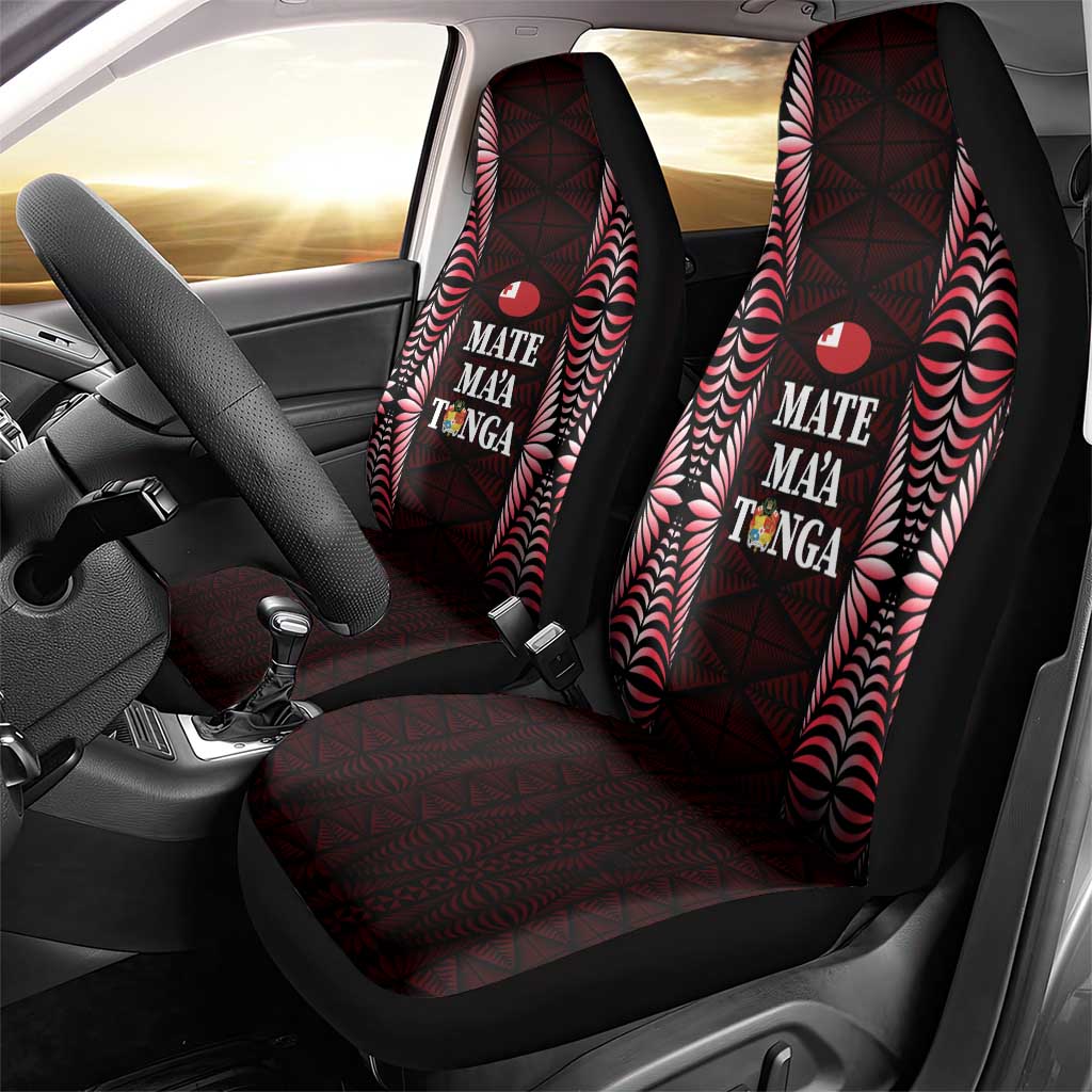 Tonga Rugby Car Seat Cover 2025 Mate Maa Tonga Ngatu Motif - Polynesian Pride