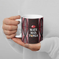 Tonga Rugby Personalised Ceramic Mug 2025 Mate Maa Tonga Ngatu Motif - Polynesian Pride