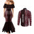 Tonga Rugby Personalised Couples Matching Mermaid Dress and Long Sleeve Button Shirt 2025 Mate Maa Tonga Ngatu Motif - Polynesian Pride