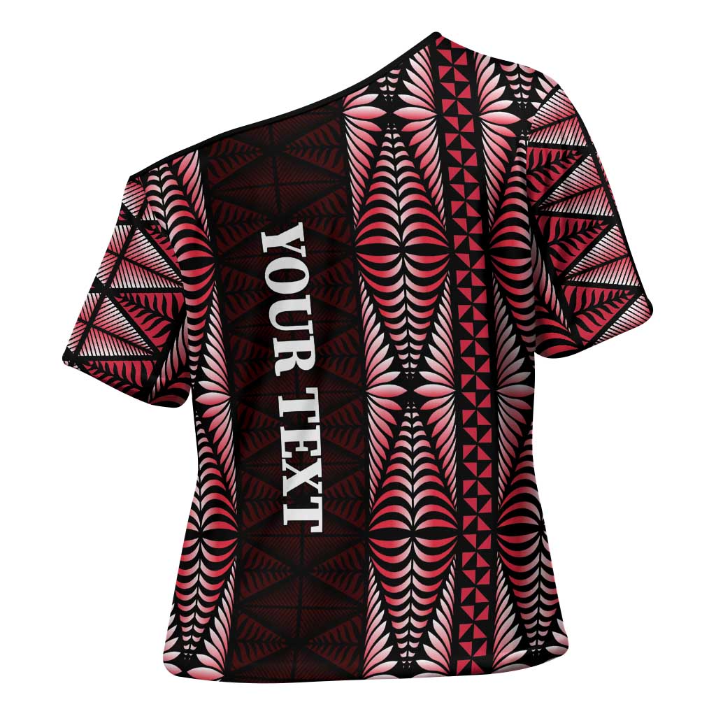 Tonga Rugby Personalised Cross Shoulder Shirt 2025 Mate Maa Tonga Ngatu Motif LT14 - Polynesian Pride