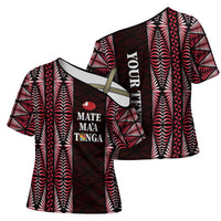 Tonga Rugby Personalised Cross Shoulder Shirt 2025 Mate Maa Tonga Ngatu Motif LT14 - Polynesian Pride