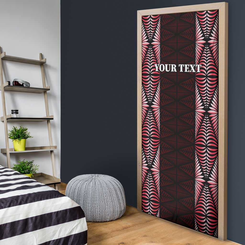 Tonga Rugby Door Cover 2025 Mate Maa Tonga Ngatu Motif LT14 - Polynesian Pride