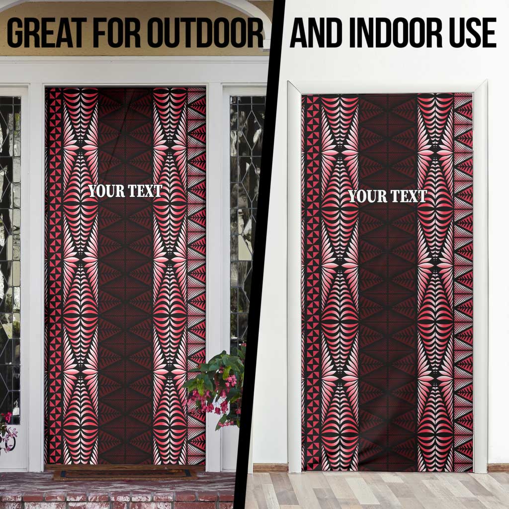 Tonga Rugby Door Cover 2025 Mate Maa Tonga Ngatu Motif LT14 - Polynesian Pride