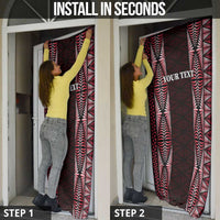 Tonga Rugby Door Cover 2025 Mate Maa Tonga Ngatu Motif LT14 - Polynesian Pride