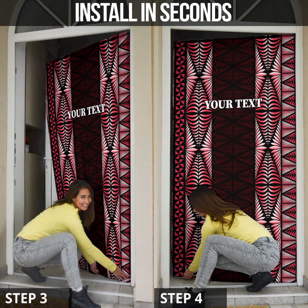 Tonga Rugby Door Cover 2025 Mate Maa Tonga Ngatu Motif LT14 - Polynesian Pride