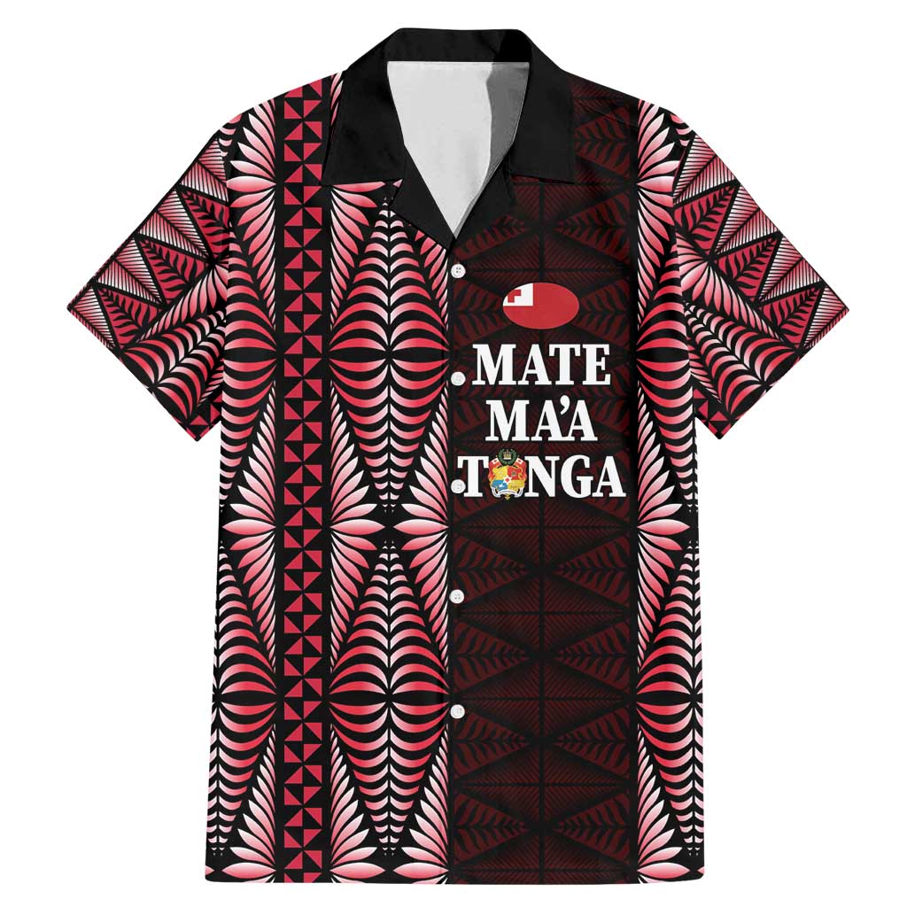 Tonga Rugby Personalised Family Matching Mermaid Dress and Hawaiian Shirt 2025 Mate Maa Tonga Ngatu Motif - Polynesian Pride