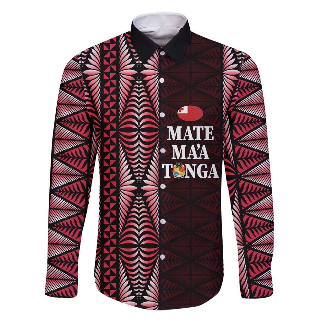 Tonga Rugby Personalised Family Matching Tank Maxi Dress and Hawaiian Shirt 2025 Mate Maa Tonga Ngatu Motif - Polynesian Pride