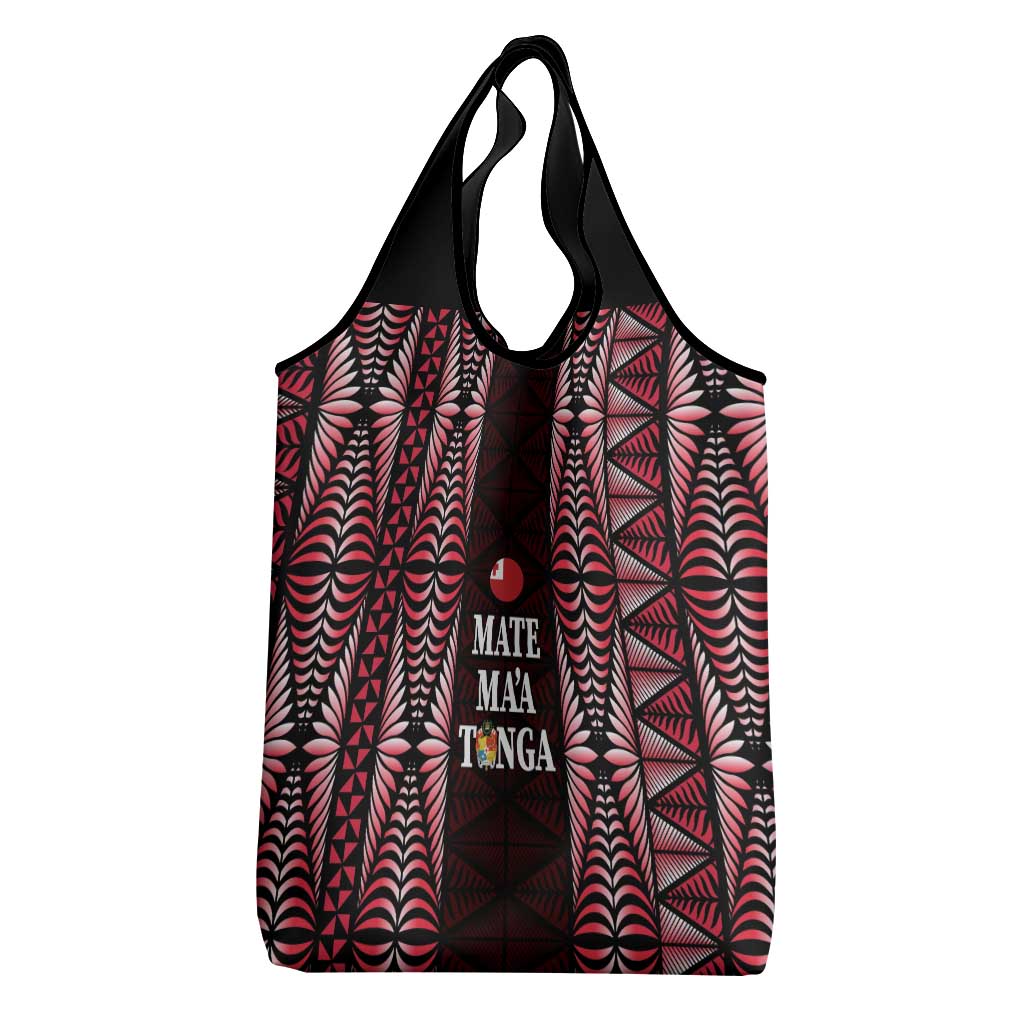 Tonga Rugby Grocery Bag 2025 Mate Maa Tonga Ngatu Motif LT14 - Polynesian Pride