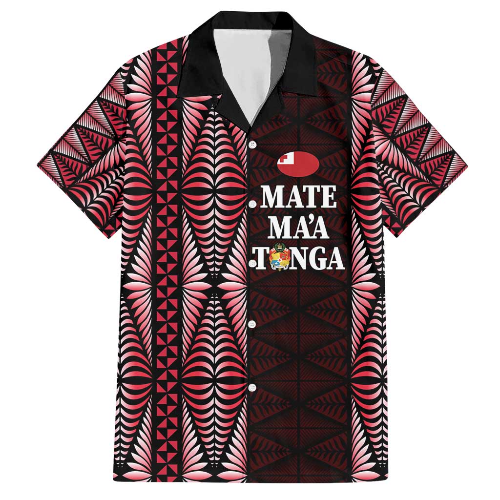 Tonga Rugby Personalised Hawaiian Shirt 2025 Mate Maa Tonga Ngatu Motif LT14 Red - Polynesian Pride