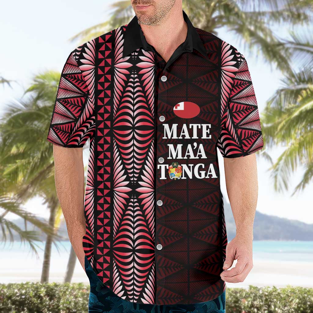 Tonga Rugby Personalised Hawaiian Shirt 2025 Mate Maa Tonga Ngatu Motif LT14 - Polynesian Pride