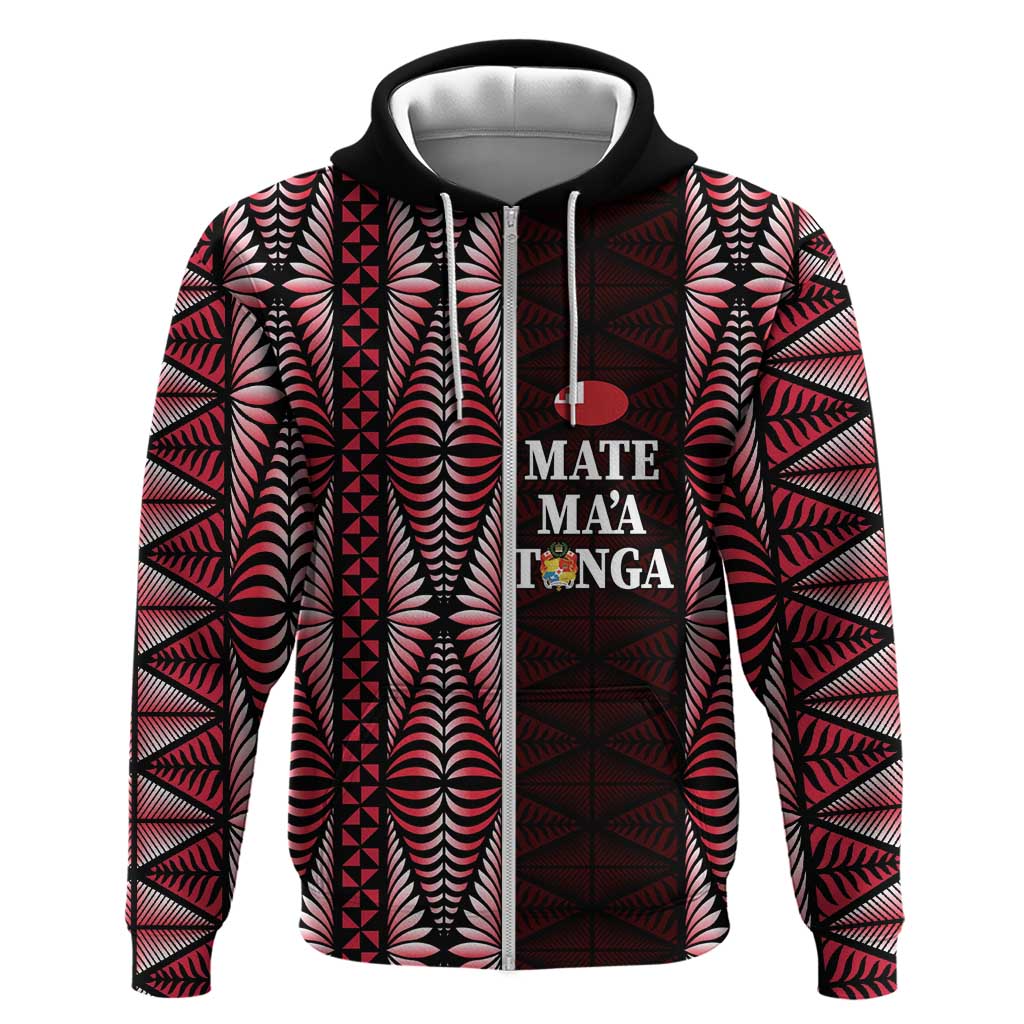 Tonga Rugby Personalised Hoodie 2025 Mate Maa Tonga Ngatu Motif - Polynesian Pride