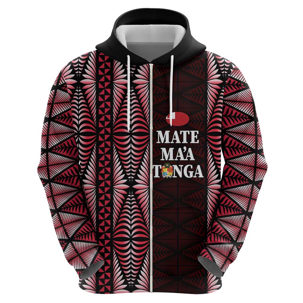 Tonga Rugby Personalised Hoodie 2025 Mate Maa Tonga Ngatu Motif - Polynesian Pride