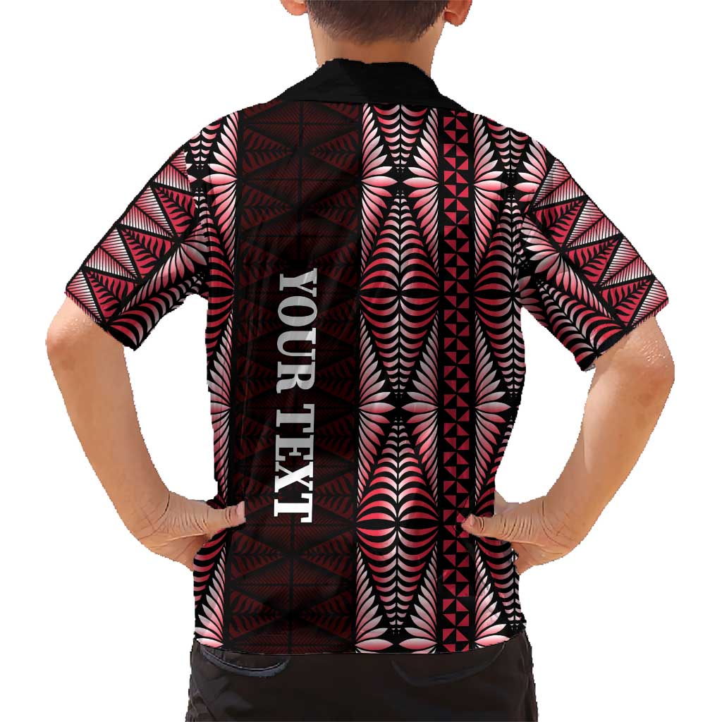 Tonga Rugby Personalised Kid Hawaiian Shirt 2025 Mate Maa Tonga Ngatu Motif - Polynesian Pride