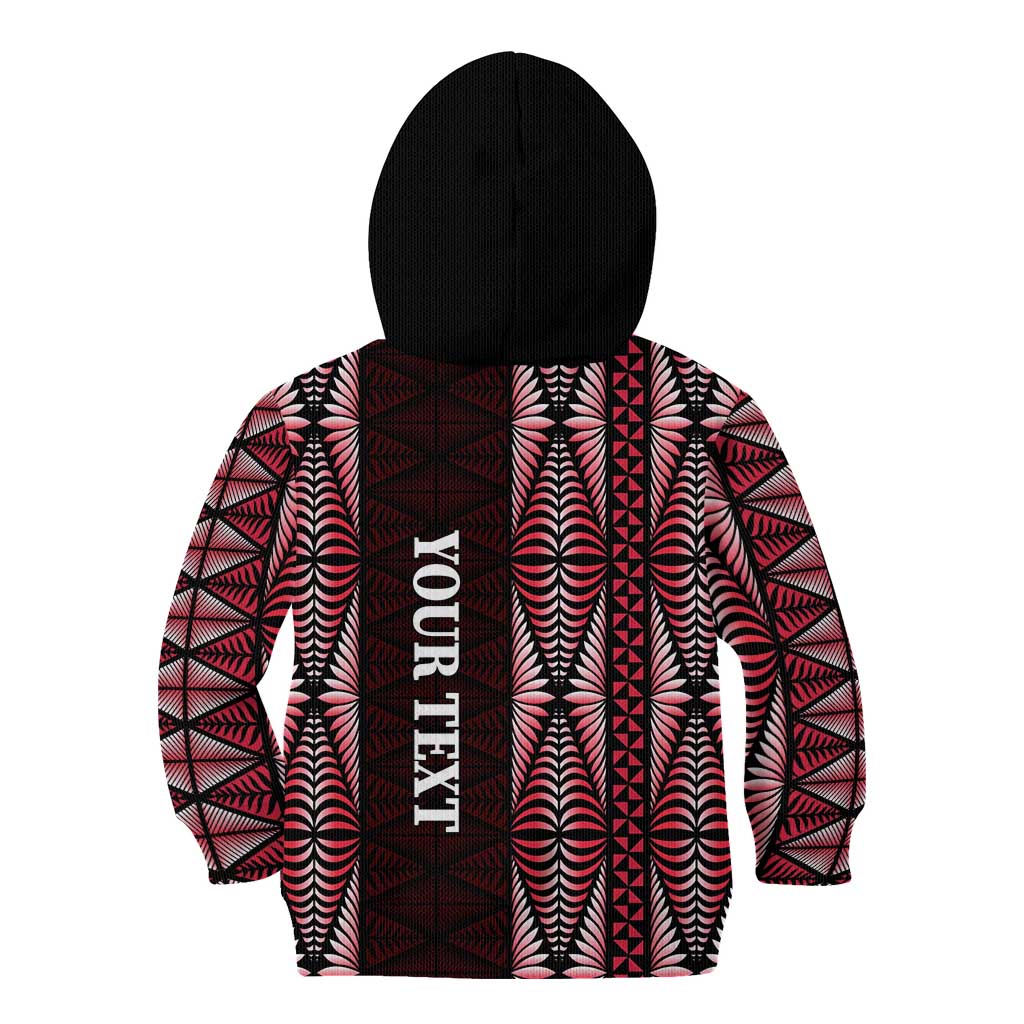 Tonga Rugby Personalised Kid Hoodie 2025 Mate Maa Tonga Ngatu Motif - Polynesian Pride