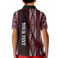 Tonga Rugby Personalised Kid Polo Shirt 2025 Mate Maa Tonga Ngatu Motif - Polynesian Pride