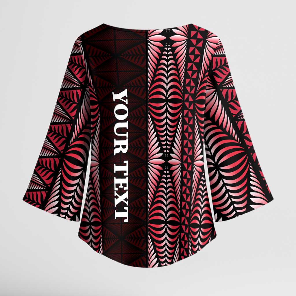 Tonga Rugby Personalised Kimono Sleeve Blouse 2025 Mate Maa Tonga Ngatu Motif - Polynesian Pride