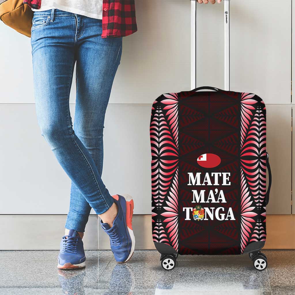 Tonga Rugby Luggage Cover 2025 Mate Maa Tonga Ngatu Motif LT14 - Polynesian Pride