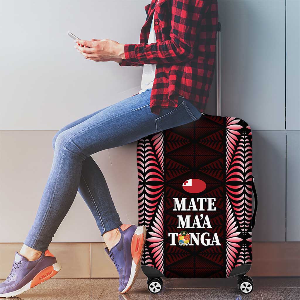 Tonga Rugby Luggage Cover 2025 Mate Maa Tonga Ngatu Motif LT14 - Polynesian Pride