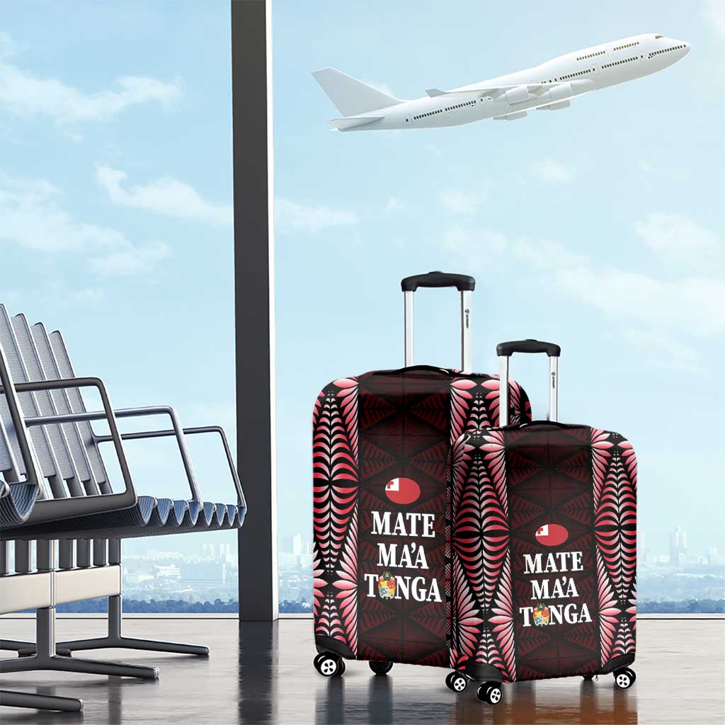 Tonga Rugby Luggage Cover 2025 Mate Maa Tonga Ngatu Motif LT14 - Polynesian Pride